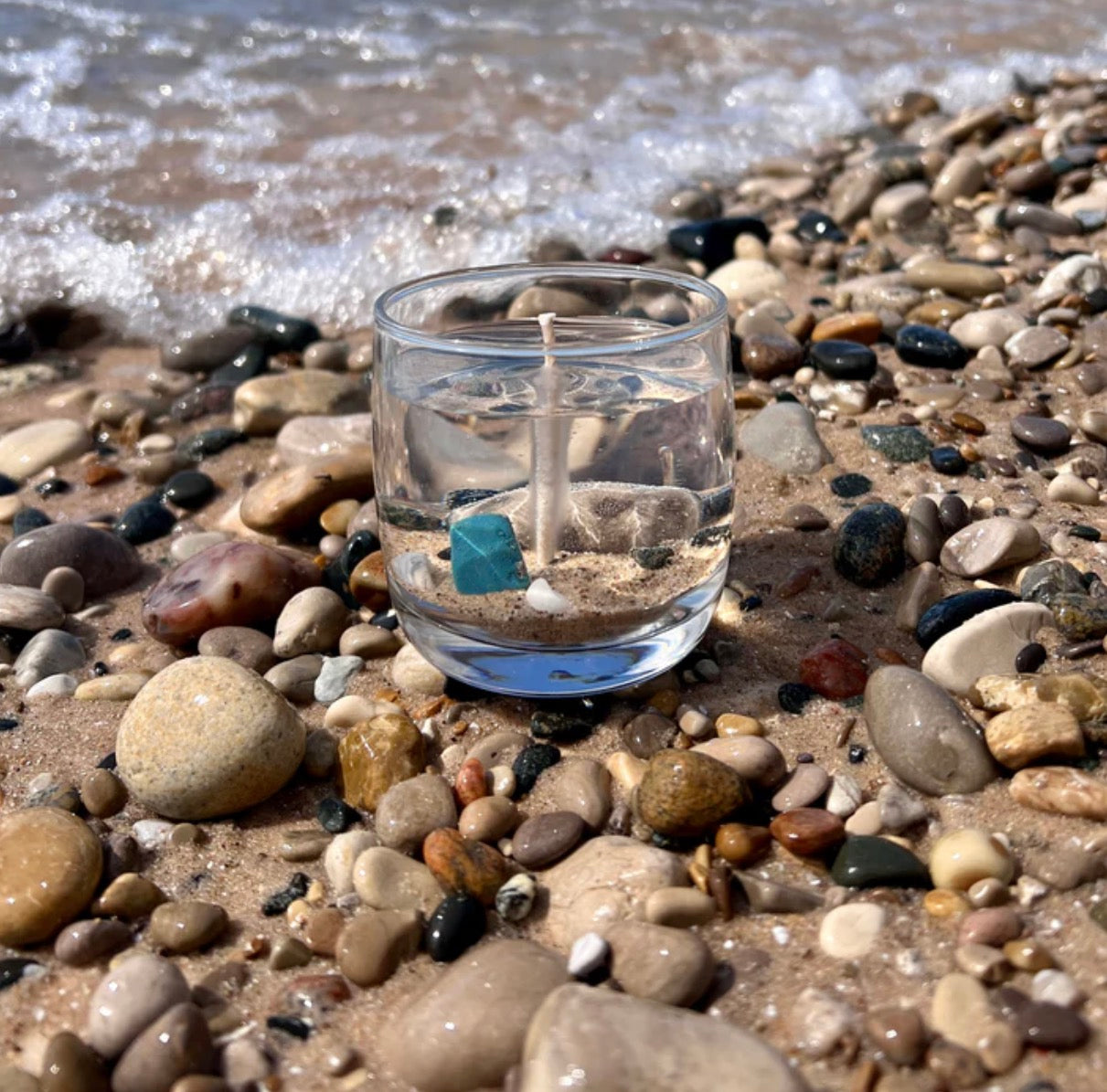 Lake Michigan Rock Candle - Rock Bottom Candle Co