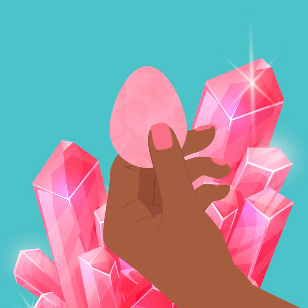 Yonii 2-Piece Rose Quartz Eggs Set