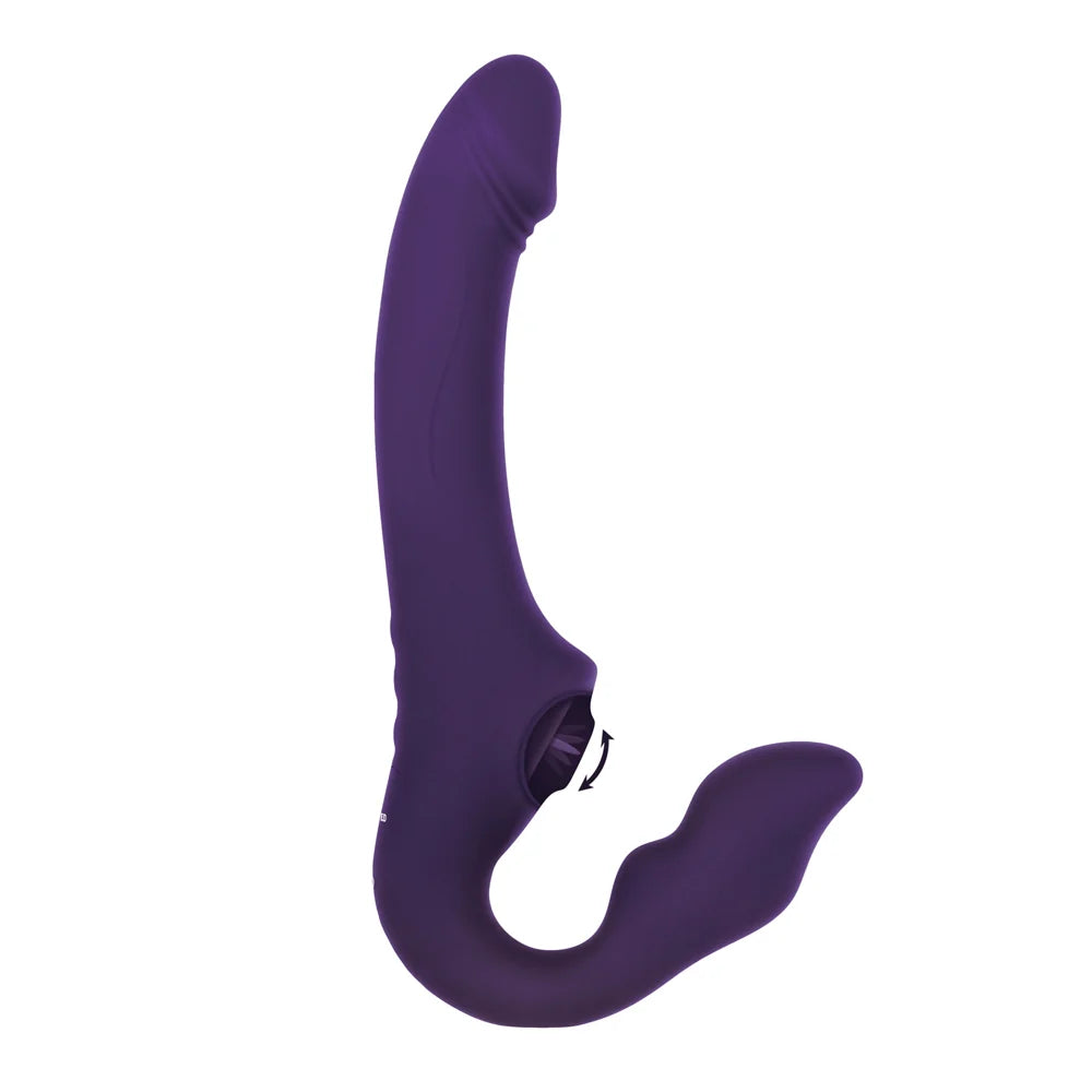 2 Become 1 Rechargeable Remote-Controlled Silicone Strapless Strap-On With Suction