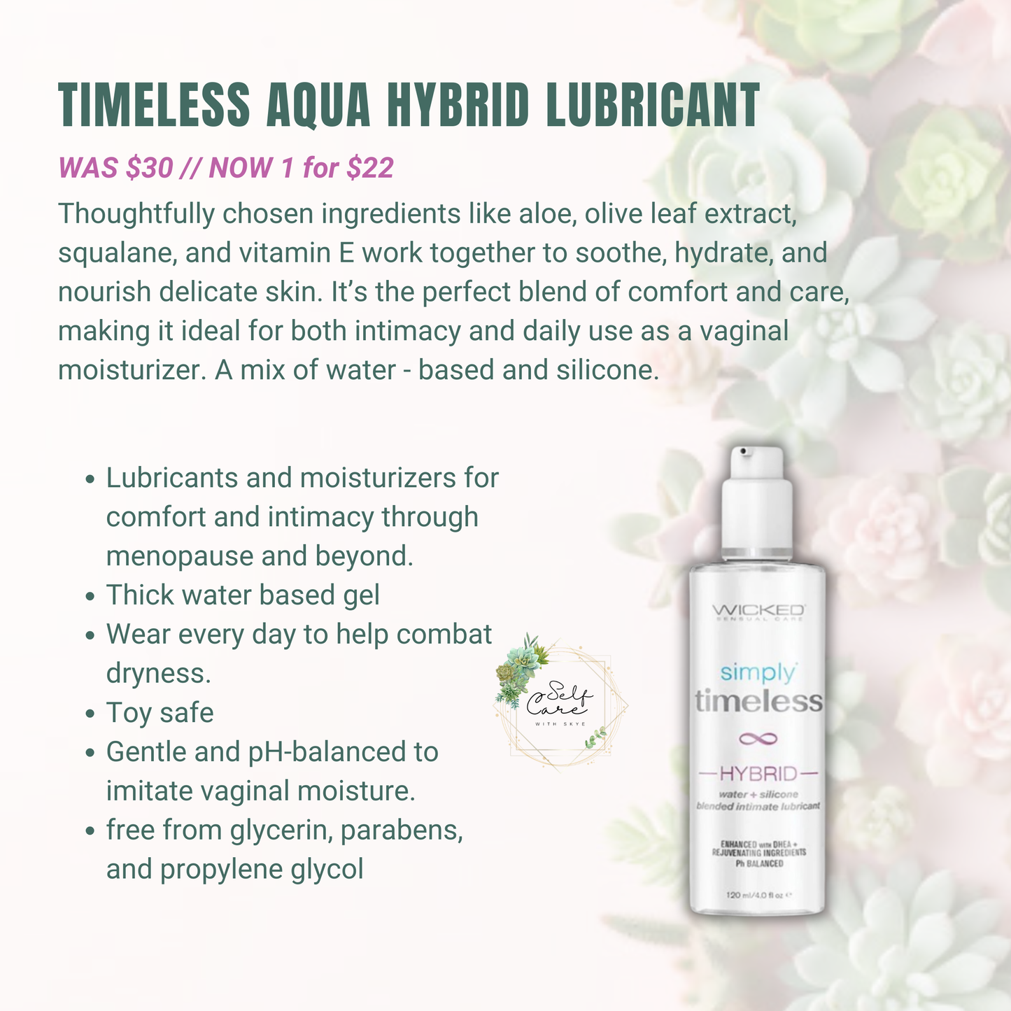 Simply Timeless Hybrid Water & Silicone Lubricant