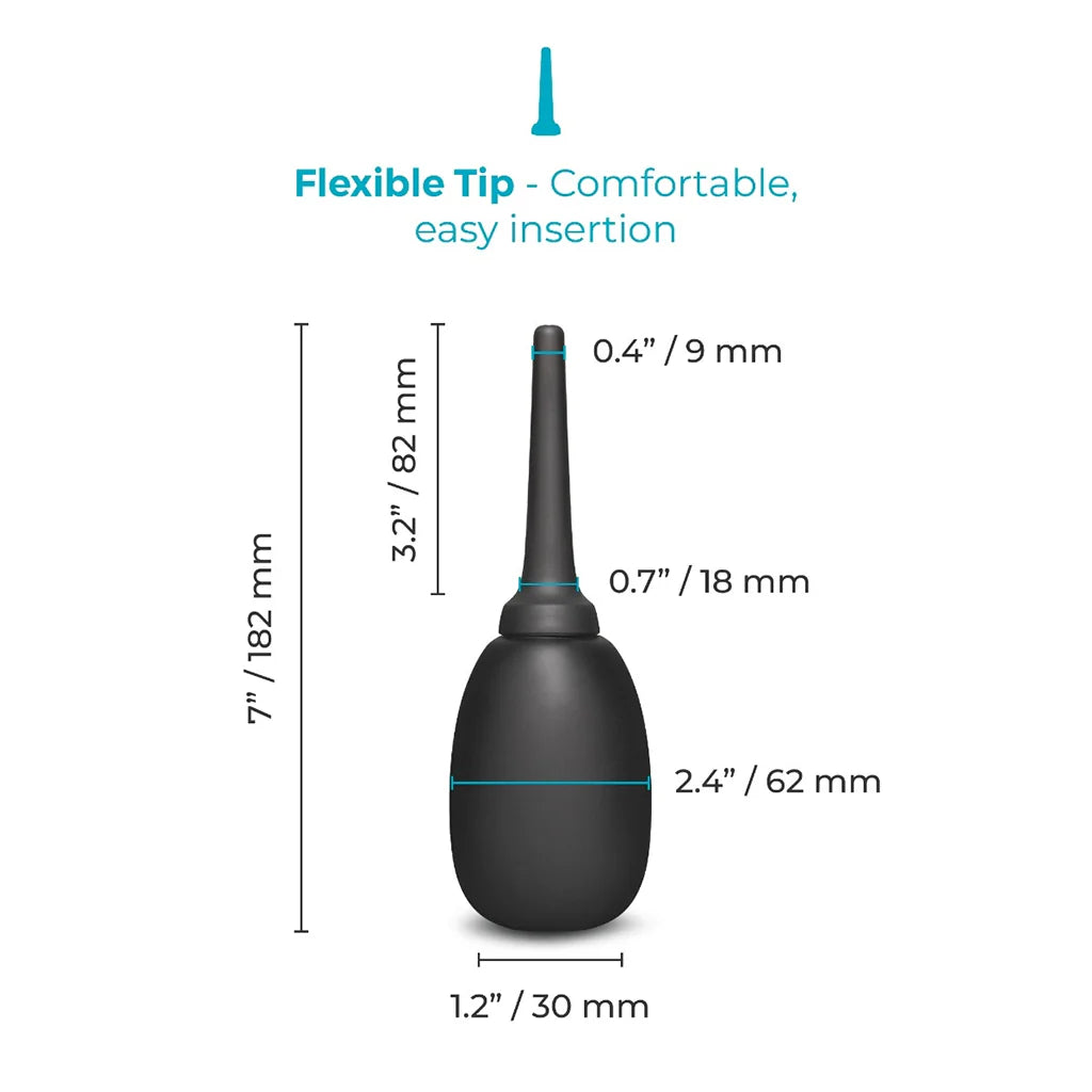 Flexible Silicone Anal Douche Black