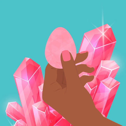 Yonii 2-Piece Rose Quartz Eggs Set