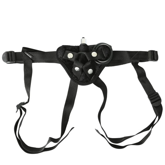 Vibrating Velvet Strap on Harness